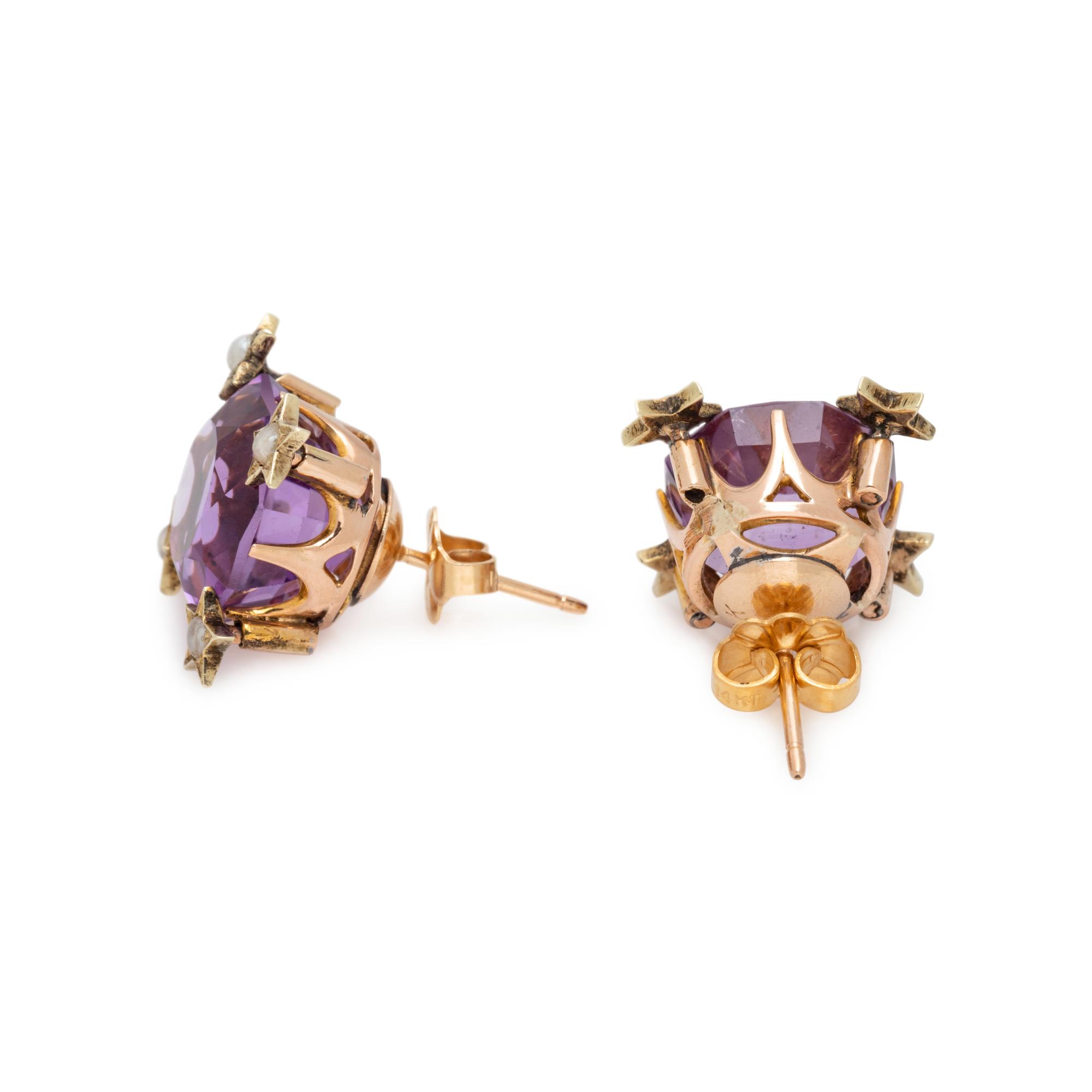 COLLECTION OF AMETHYST AND SEED PEARL JEWELRY
