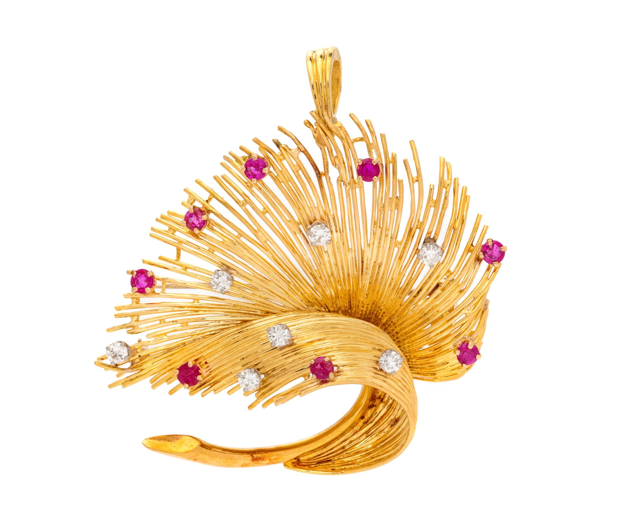 Tiffany & Co., Ruby and Diamond Pendant/Brooch