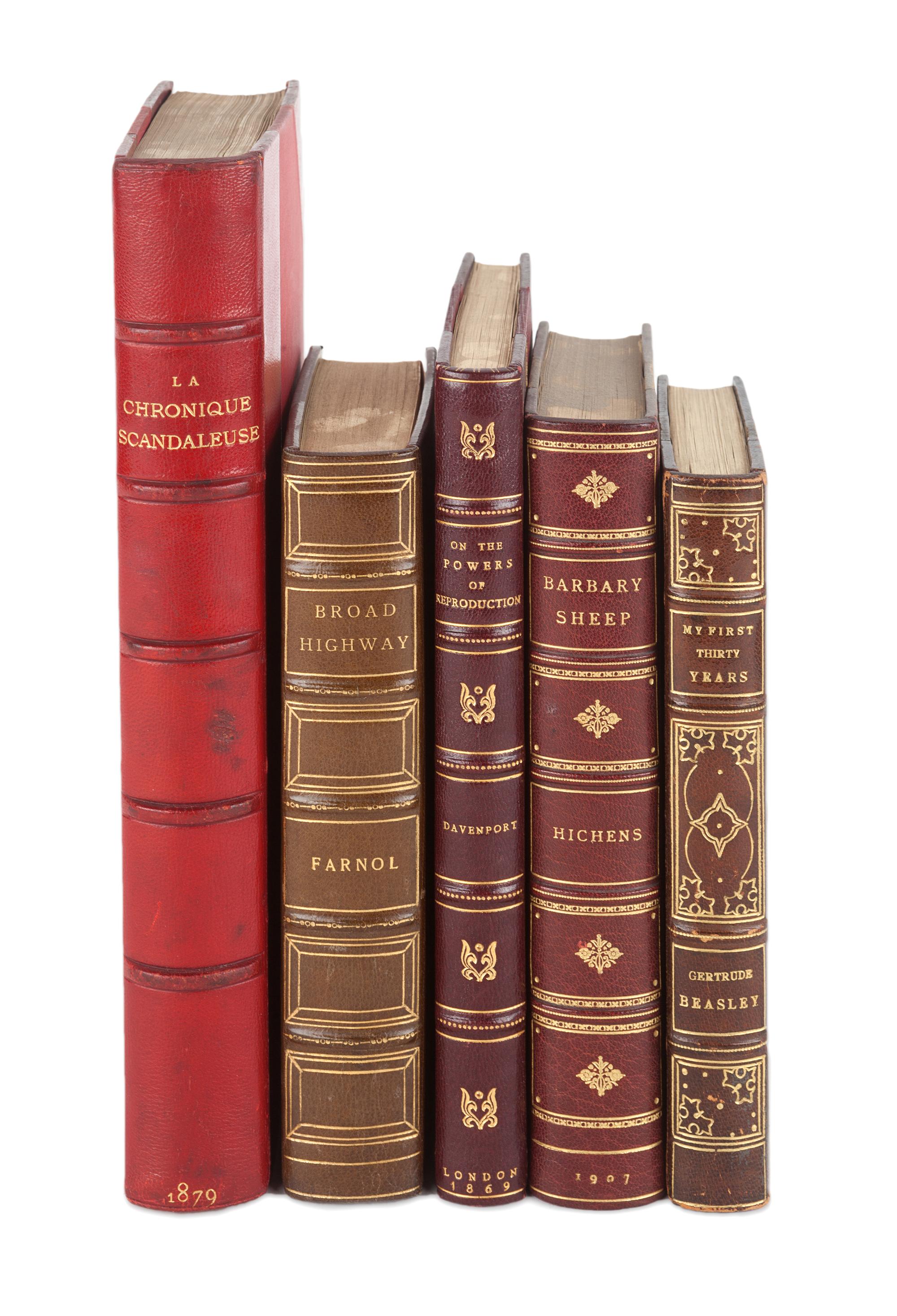 [FINE BINDINGS - MEMOIR]. A group of 5 works, comprising: