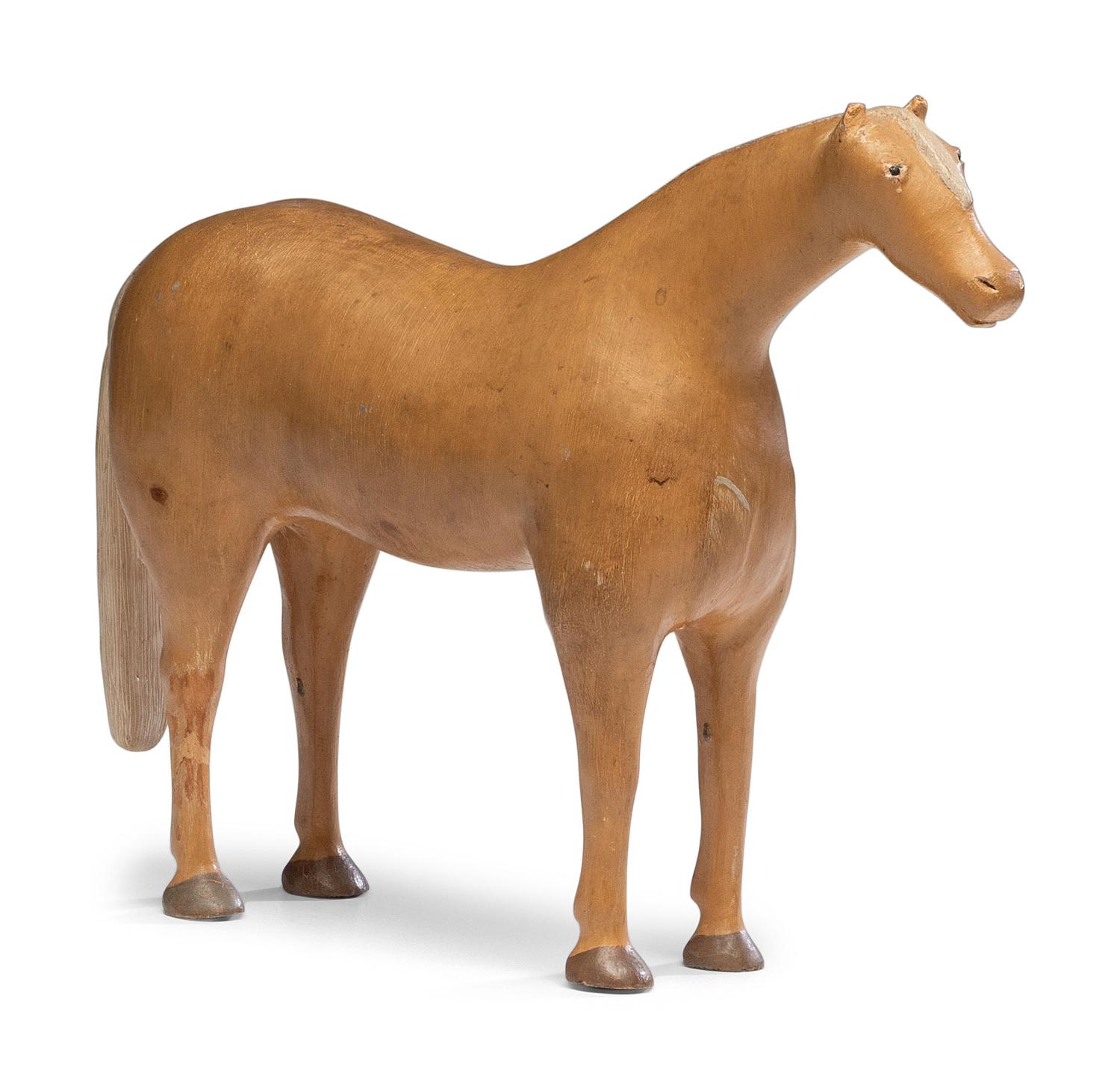 A Folk Art Carved and Painted Pine American Saddlebred Horse