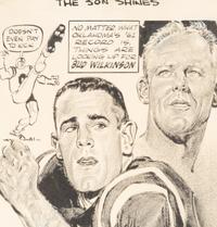 A 1961 Murray Olderman Cartoon of Jay and Bud Wilkinson from The Collection of Hall of Fame Oklahoma Football Coach Bud Wilkinson