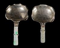 Two Chinese Export Silver Libation Cups Length of larger 6 1/4 inches. — 19TH CENTURY