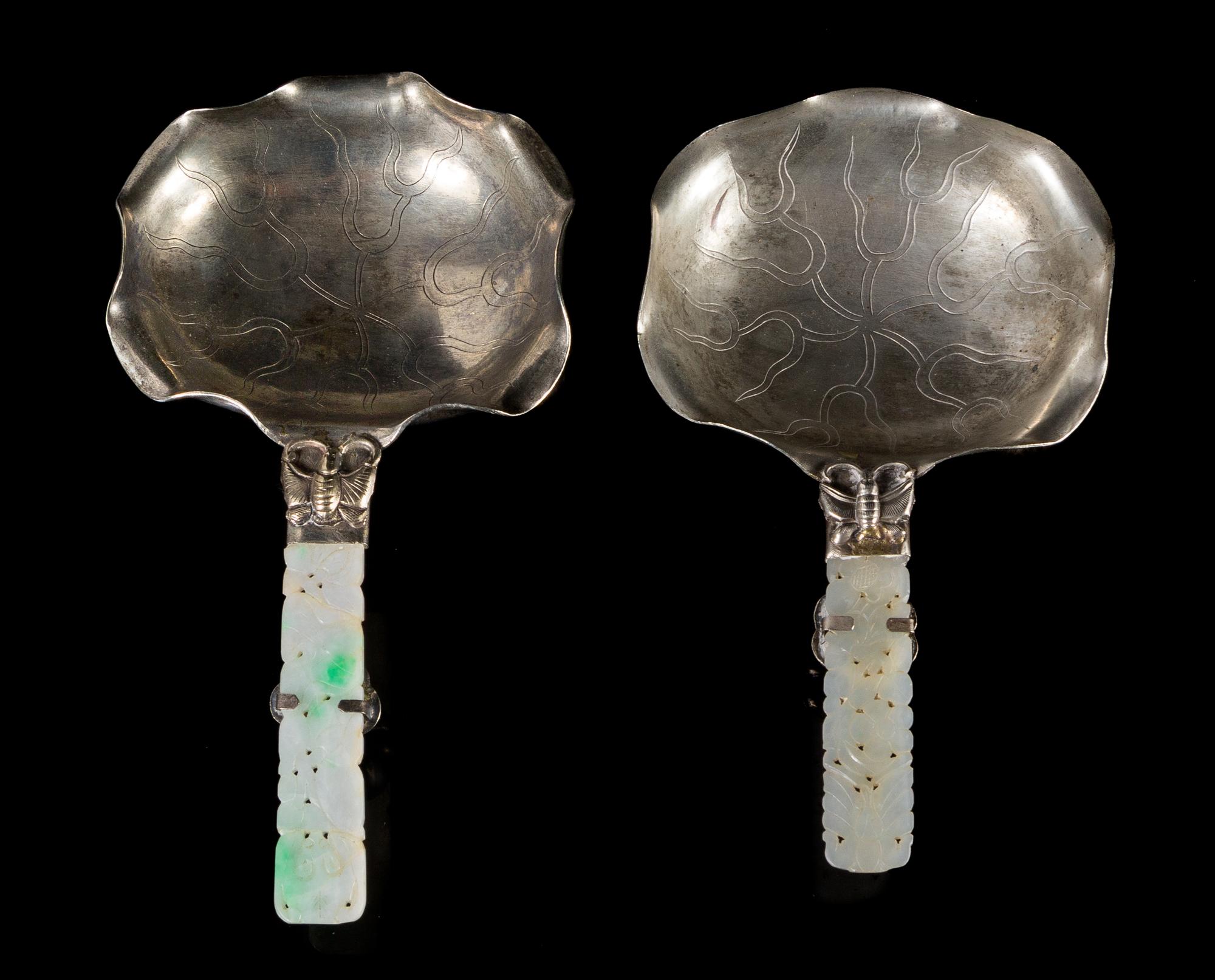 Two Chinese Export Silver Libation Cups Length of larger 6 1/4 inches. — 19TH CENTURY