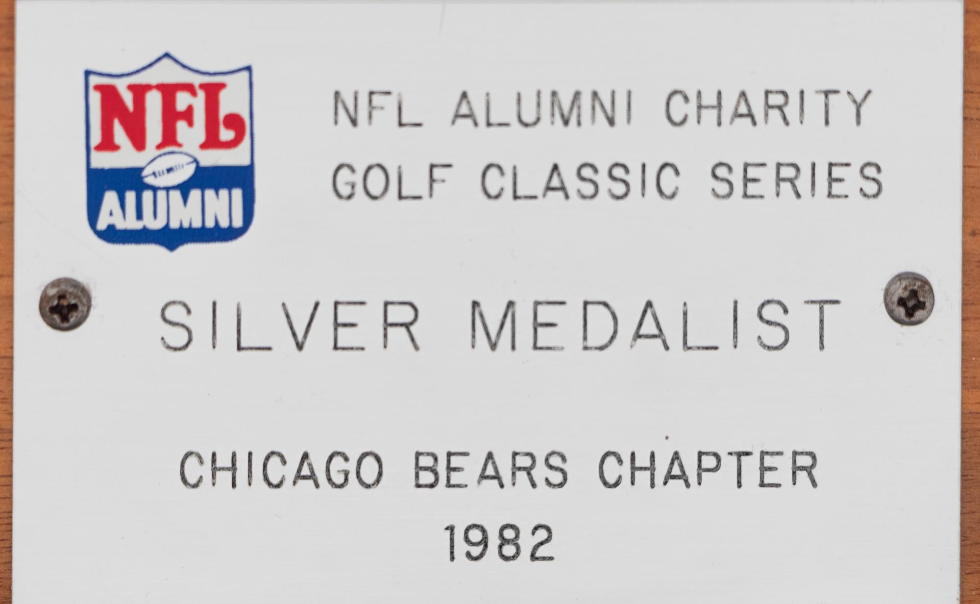 A 1982 NFL Alumni Charity Golf Classic Silver Medalist Trophy Award Presented to Mike Ditka Formerly Displayed at Mike Ditka's Restaurant