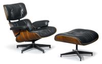 Leather lounge chair and ottoman charles (1907-1978) and ray (1912-1988) eames for herman miller, zeeland, mi