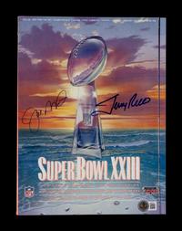 A Joe Montana and Jerry Rice Signed Autograph Super Bowl XXIII Game Program (Beckett Authentication Services Letter)