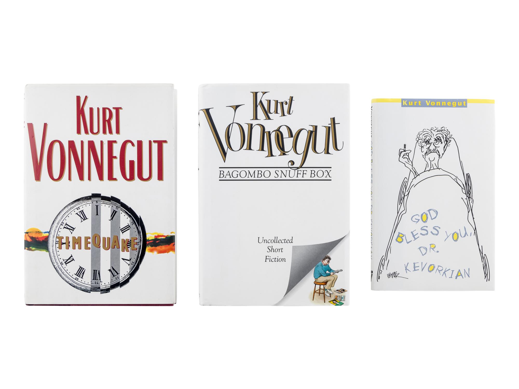 VONNEGUT, Kurt, Jr. (1922-2007). A group of 3 works by Vonnegut, MOST SIGNED, comprising: