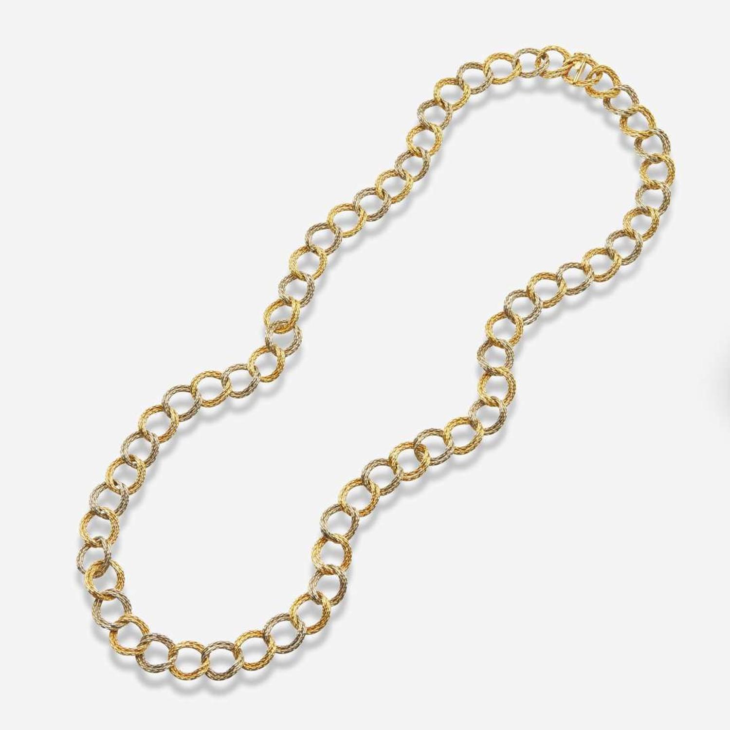 An 18K Yellow Gold Two-Tone Necklace