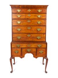 A Queen Anne Style Maple Flat-Top Highboy — 19TH CENTURY