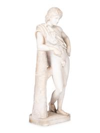 A Continental Marble Figure of the Resting Satyr