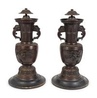 A Pair of Chinese Bronze Vases