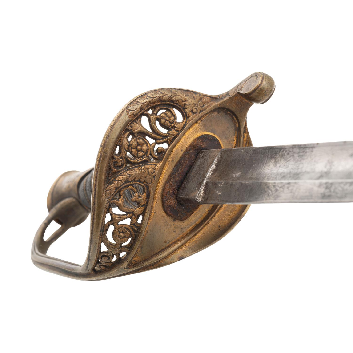 S&K Model 1850 Foot Officers Sword Presented to Sergeant Major (Capt.) George Smith - 7th NJ Infantry - WIA at Chancellorsville