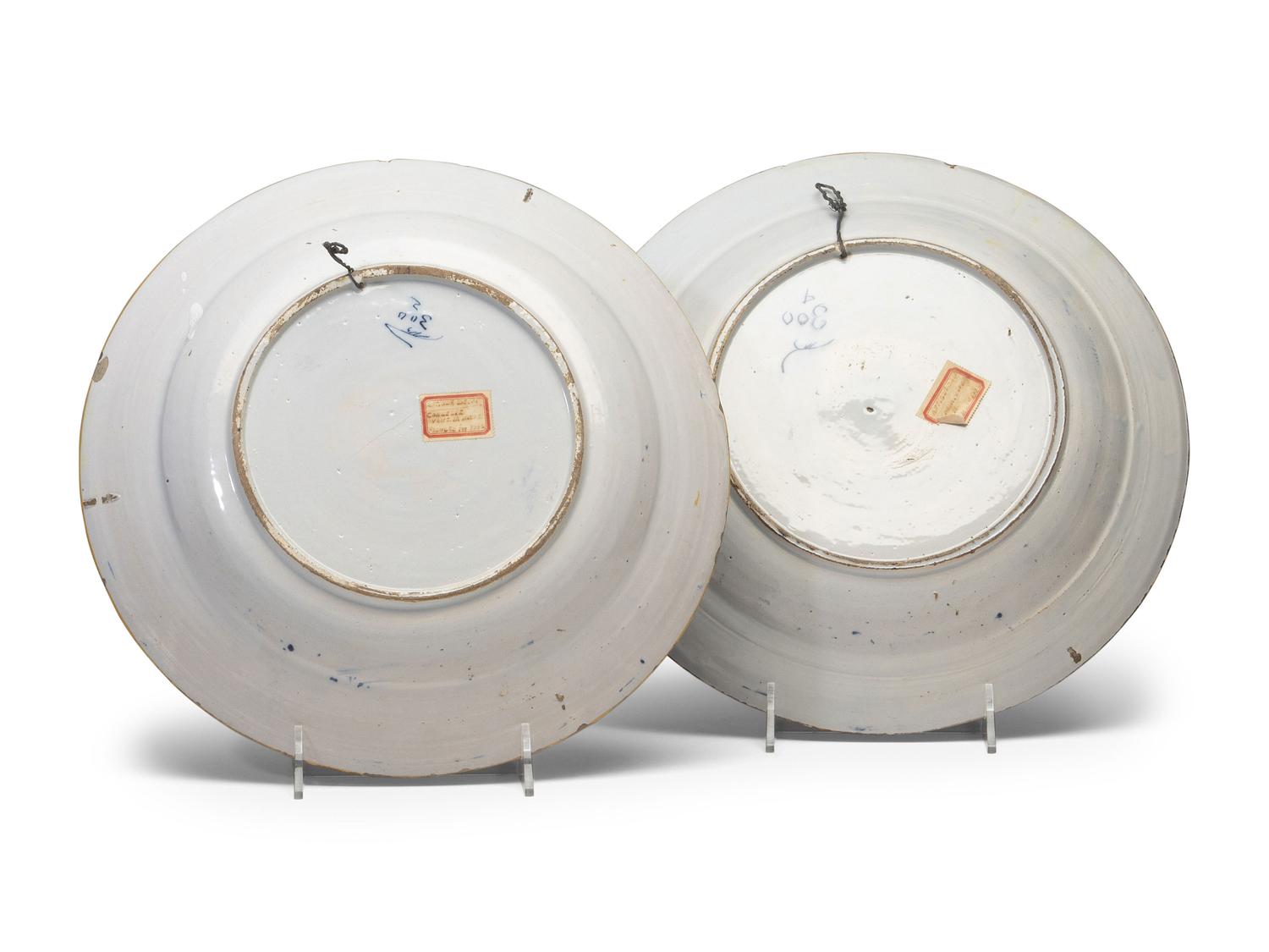 A Pair of Delft Blue and White Chargers