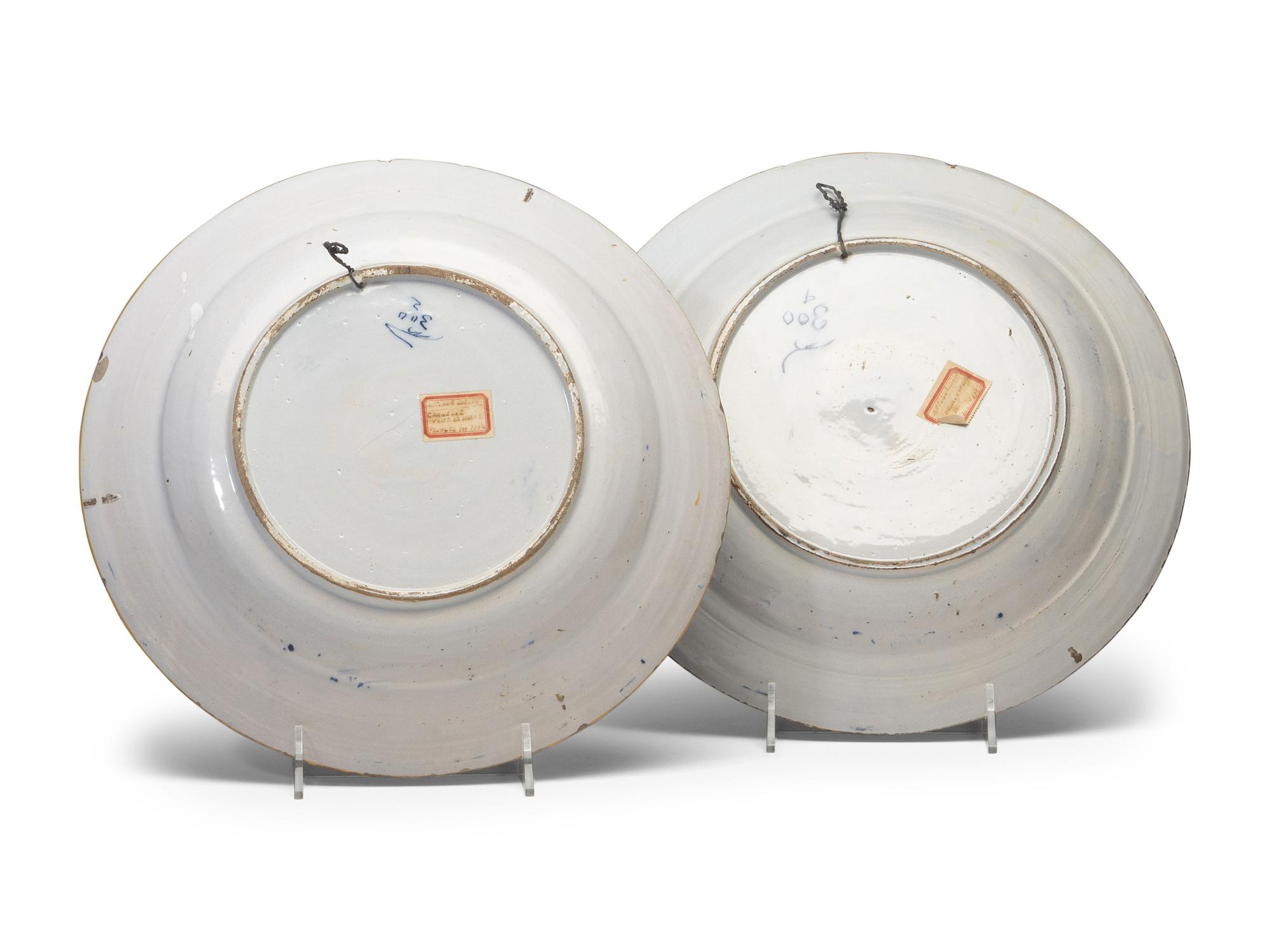 A Pair of Delft Blue and White Chargers