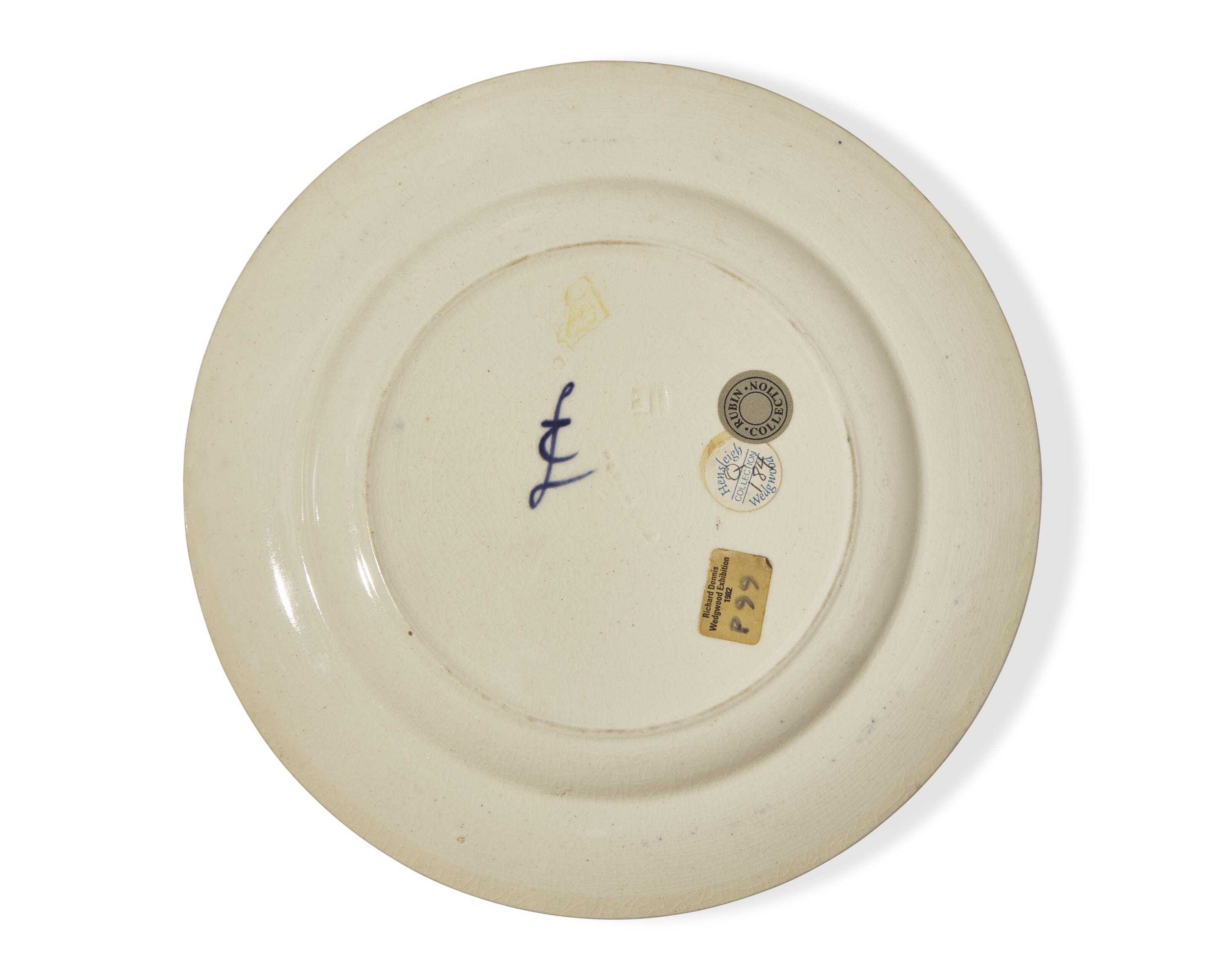 A Wedgwood Painted Creamware Plate