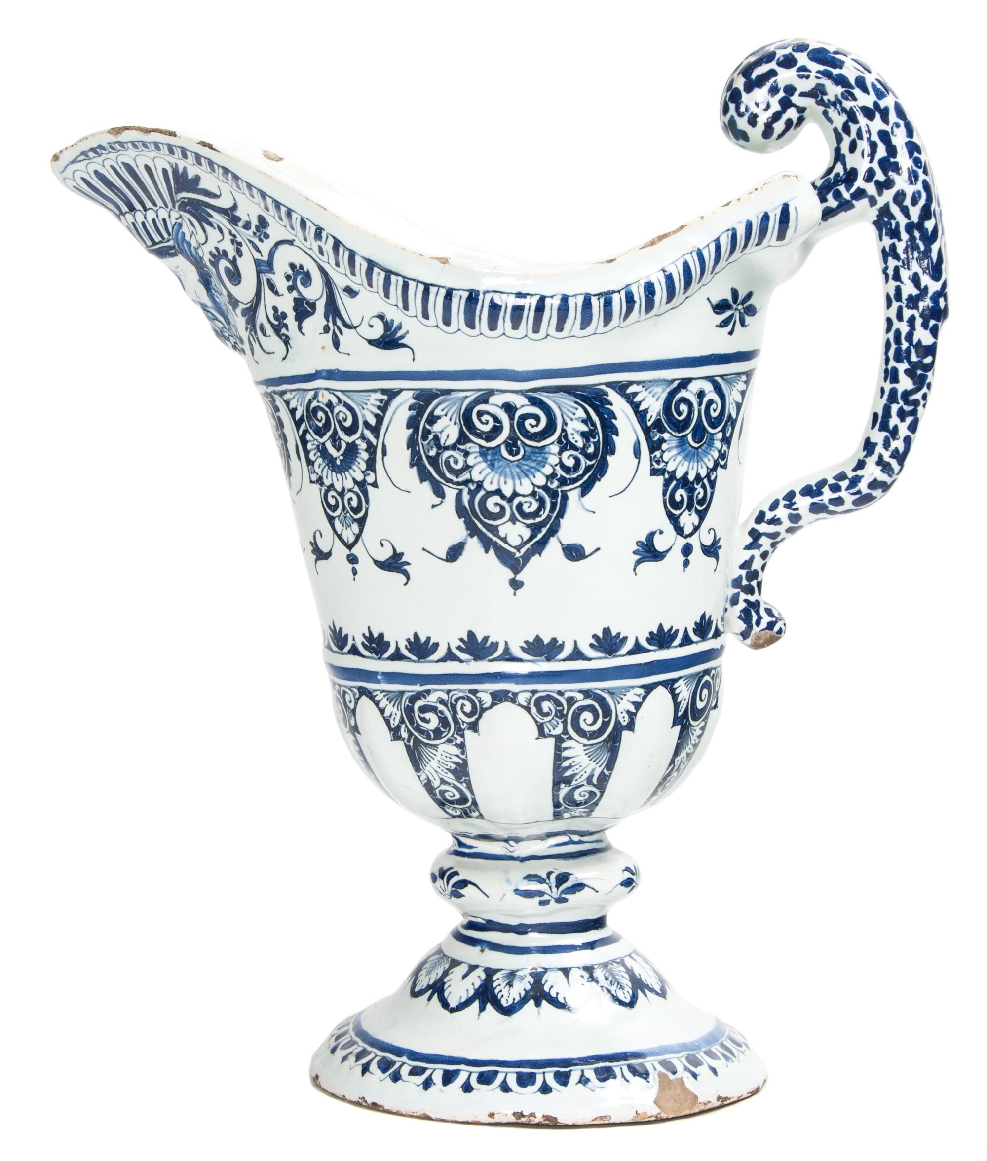 A Delft Earthenware Pitcher Height 11 1/2 inches. — 20TH CENTURY
