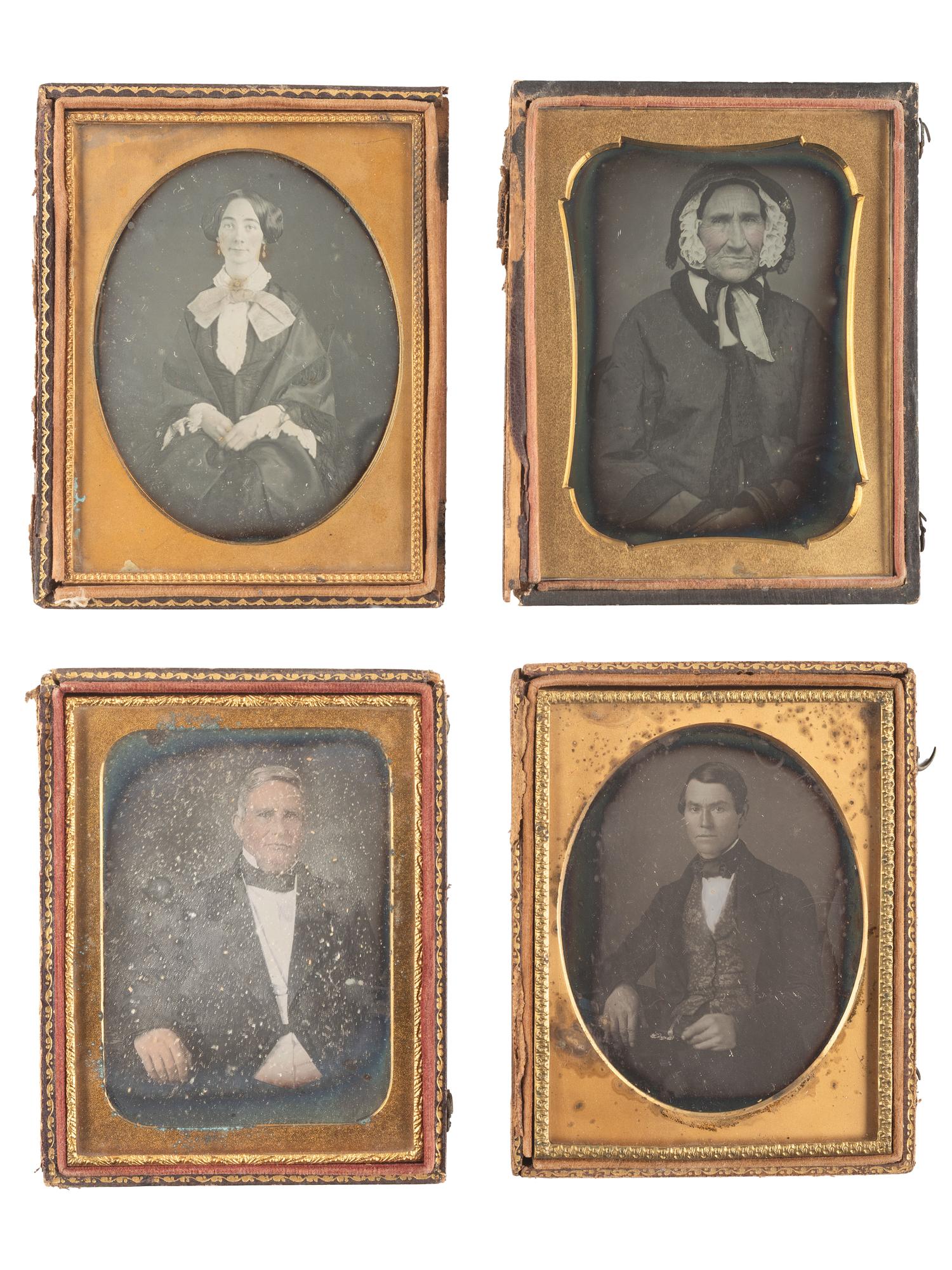 [EARLY PHOTOGRAPHY]. 30 quarter plate daguerreotype portraits of men and women of varying ages.