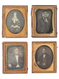 [EARLY PHOTOGRAPHY]. 30 quarter plate daguerreotype portraits of men and women of varying ages.