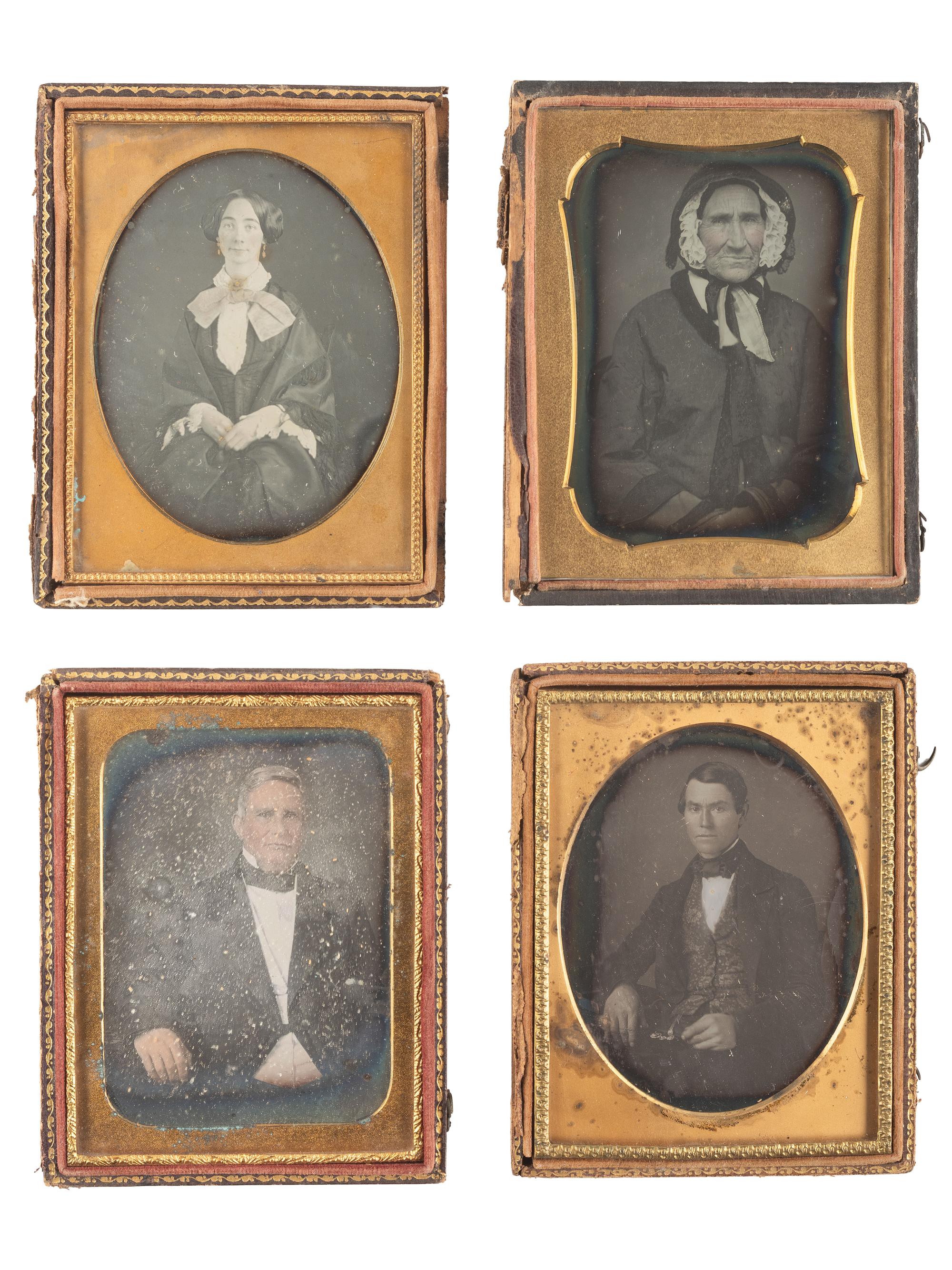 [EARLY PHOTOGRAPHY]. 30 quarter plate daguerreotype portraits of men and women of varying ages.