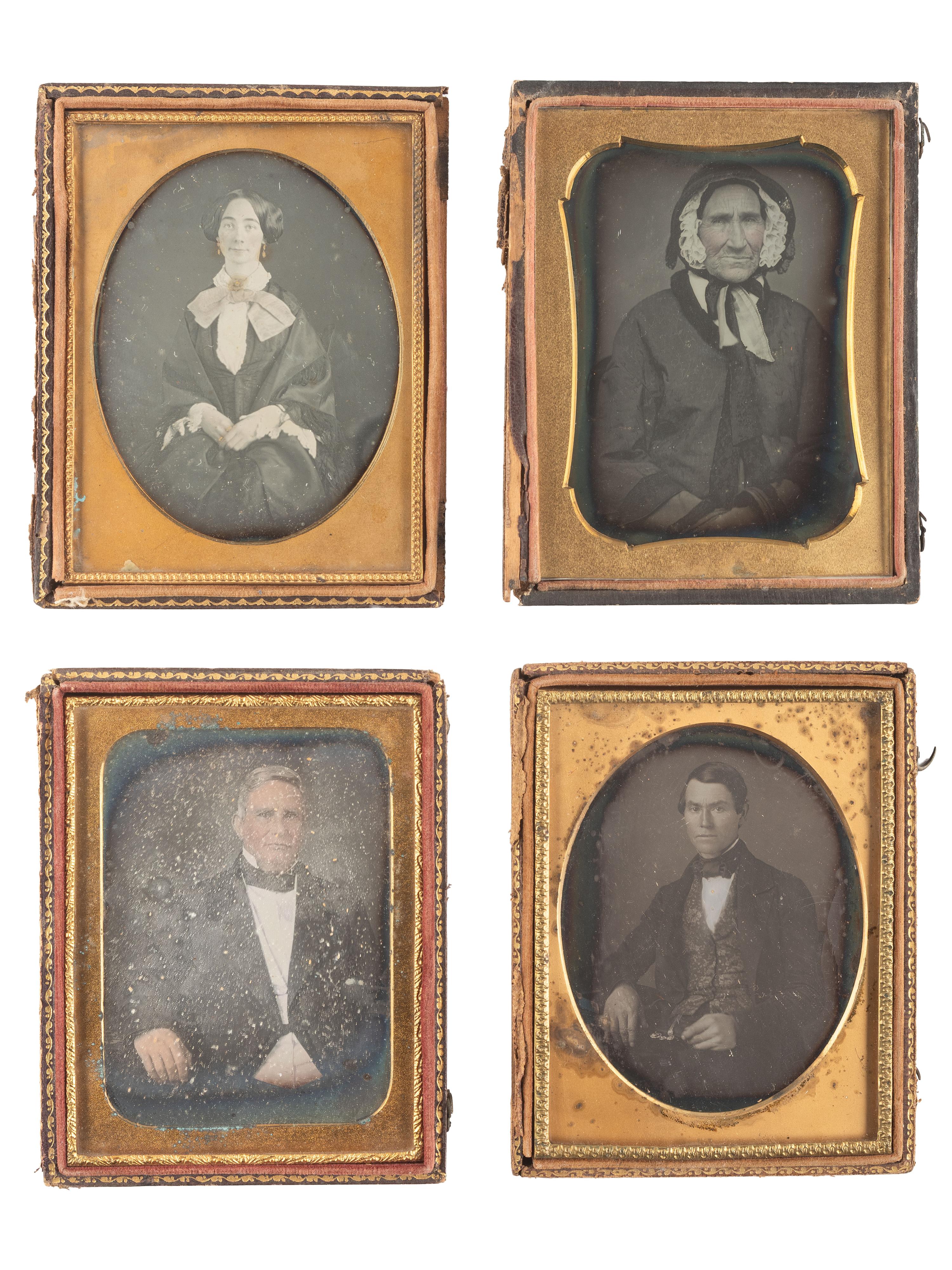 [EARLY PHOTOGRAPHY]. 30 quarter plate daguerreotype portraits of men and women of varying ages.