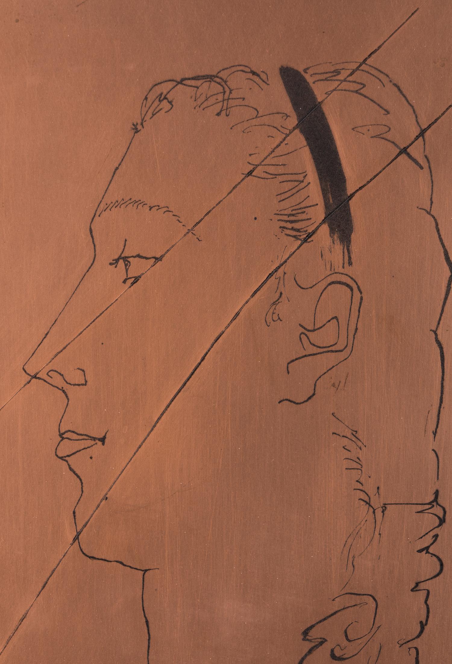 Original Copper Plate fo r Femme Blonde de Profil (from Vingt Poèmes de Góngora ), 1947