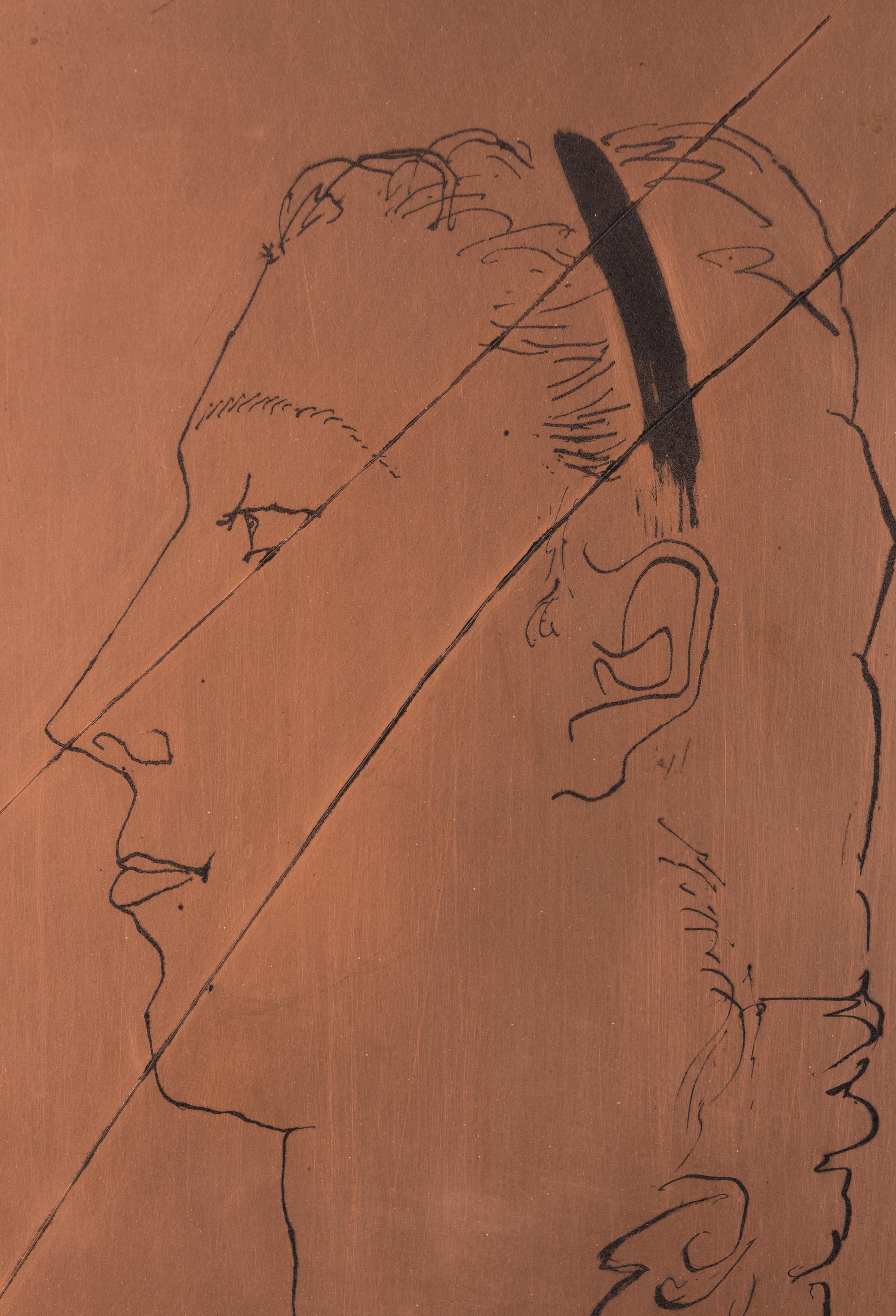Original Copper Plate fo r Femme Blonde de Profil (from Vingt Poèmes de Góngora ), 1947