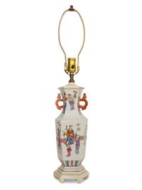 A Chinese Porcelain Vase Mounted as a Lamp