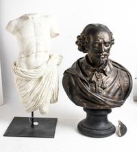Two Composite Busts Height of taller 24 1/2 inches. — 20TH CENTURY