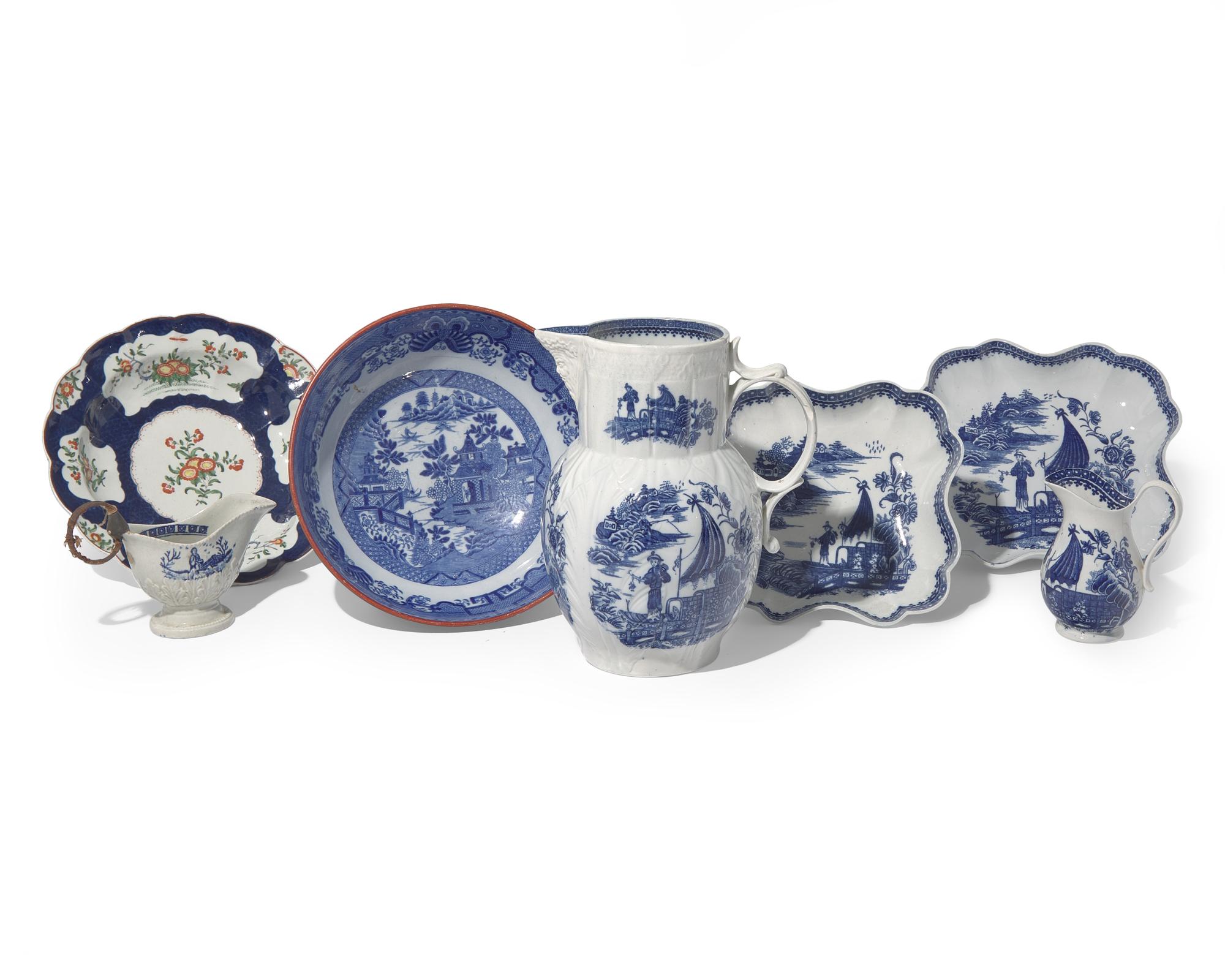 An Assembled Group of English Soft-Paste Porcelain Table Articles