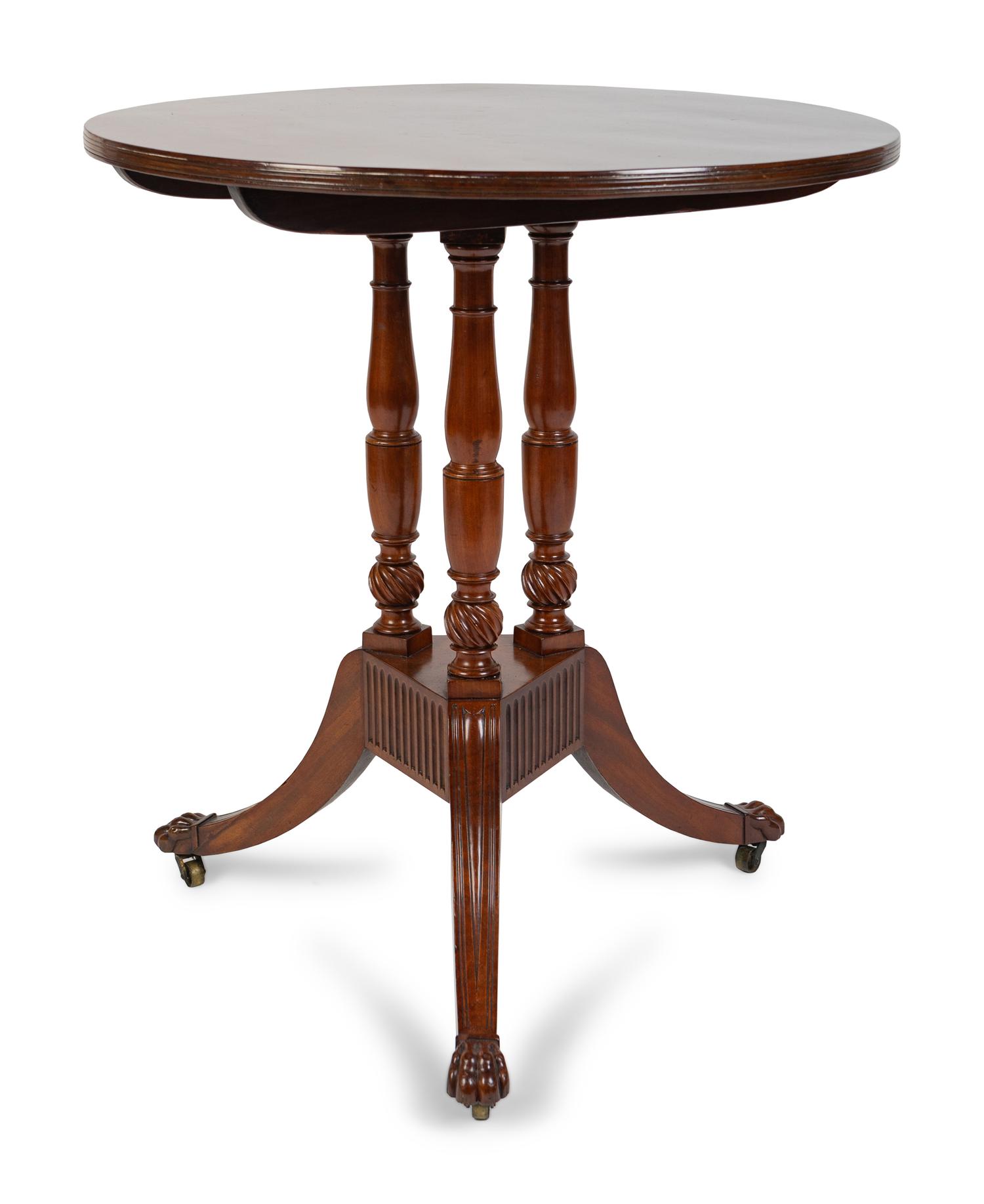 A Federal Carved Mahogany Tilt-Top Tea Table Circa 1800-1815