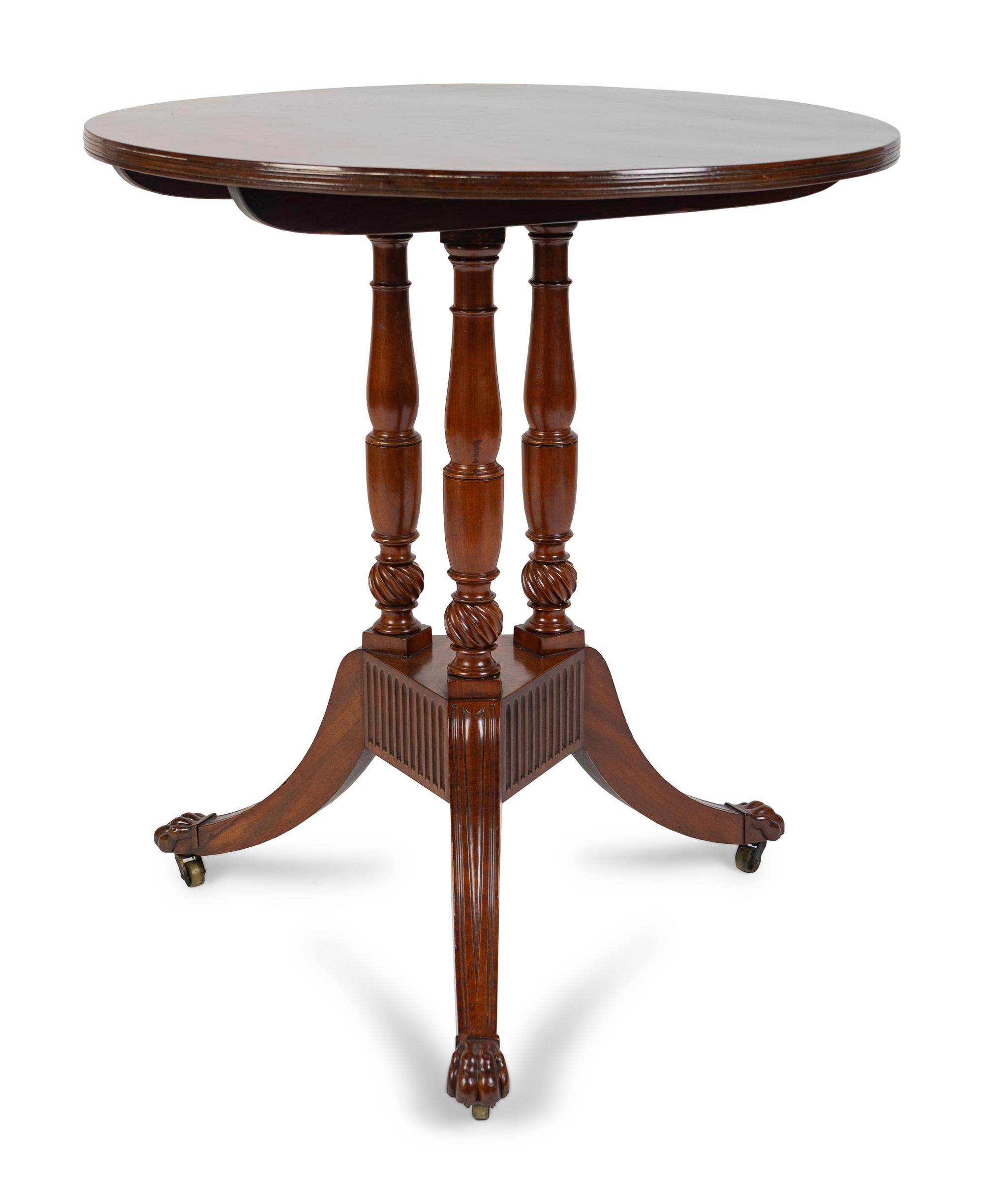 A Federal Carved Mahogany Tilt-Top Tea Table Circa 1800-1815