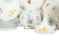 A Limoges Porcelain Butterfly-Painted Dessert Service — 20th Century