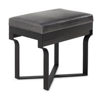 A Christian Liagre Leather Upholstered Stool