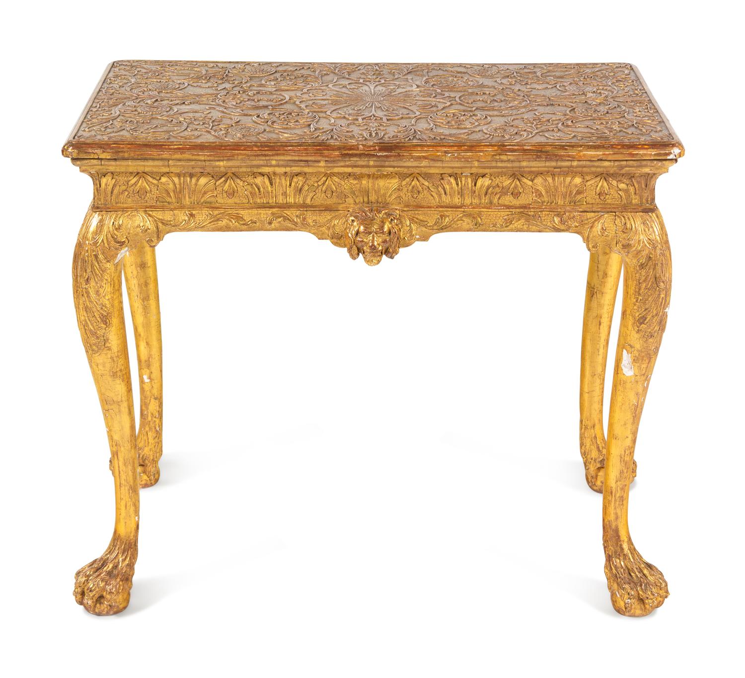 An Irish George II Gilt-Gesso Table