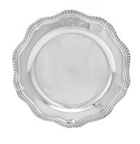 A Set of Twelve Irish George III Silver Dinner Plates, Robert Calderwood, Dublin, Circa 1762, each having an undulating gadrooned rim a