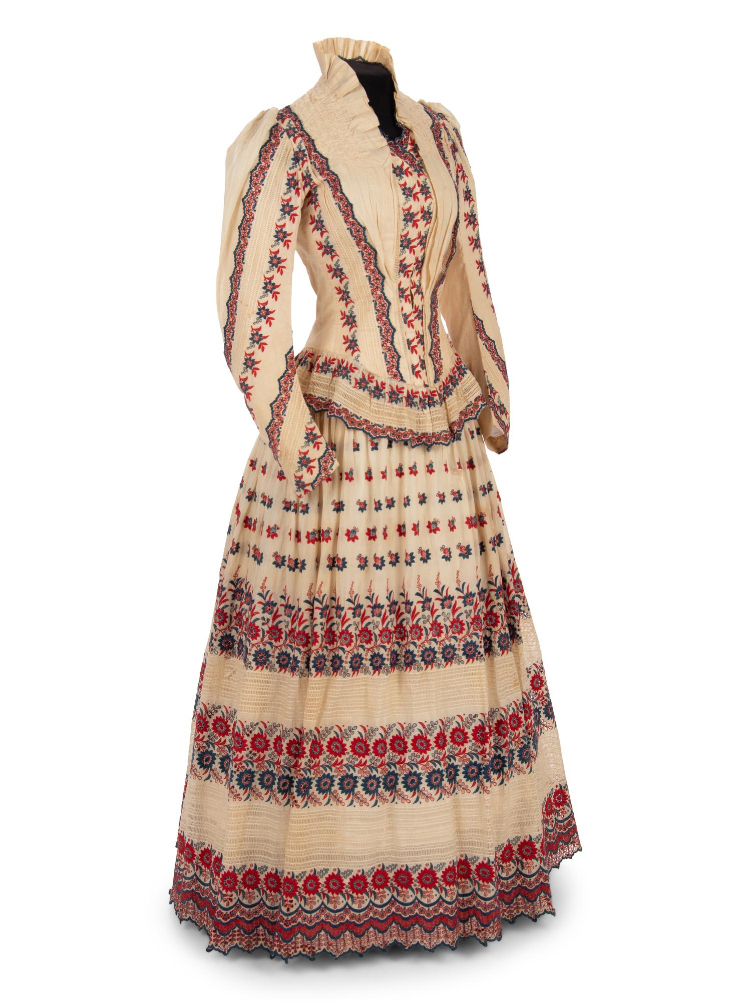 Two Cotton Day Dresses, 1870-80s