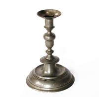 Large pewter candlestick english, 18th century