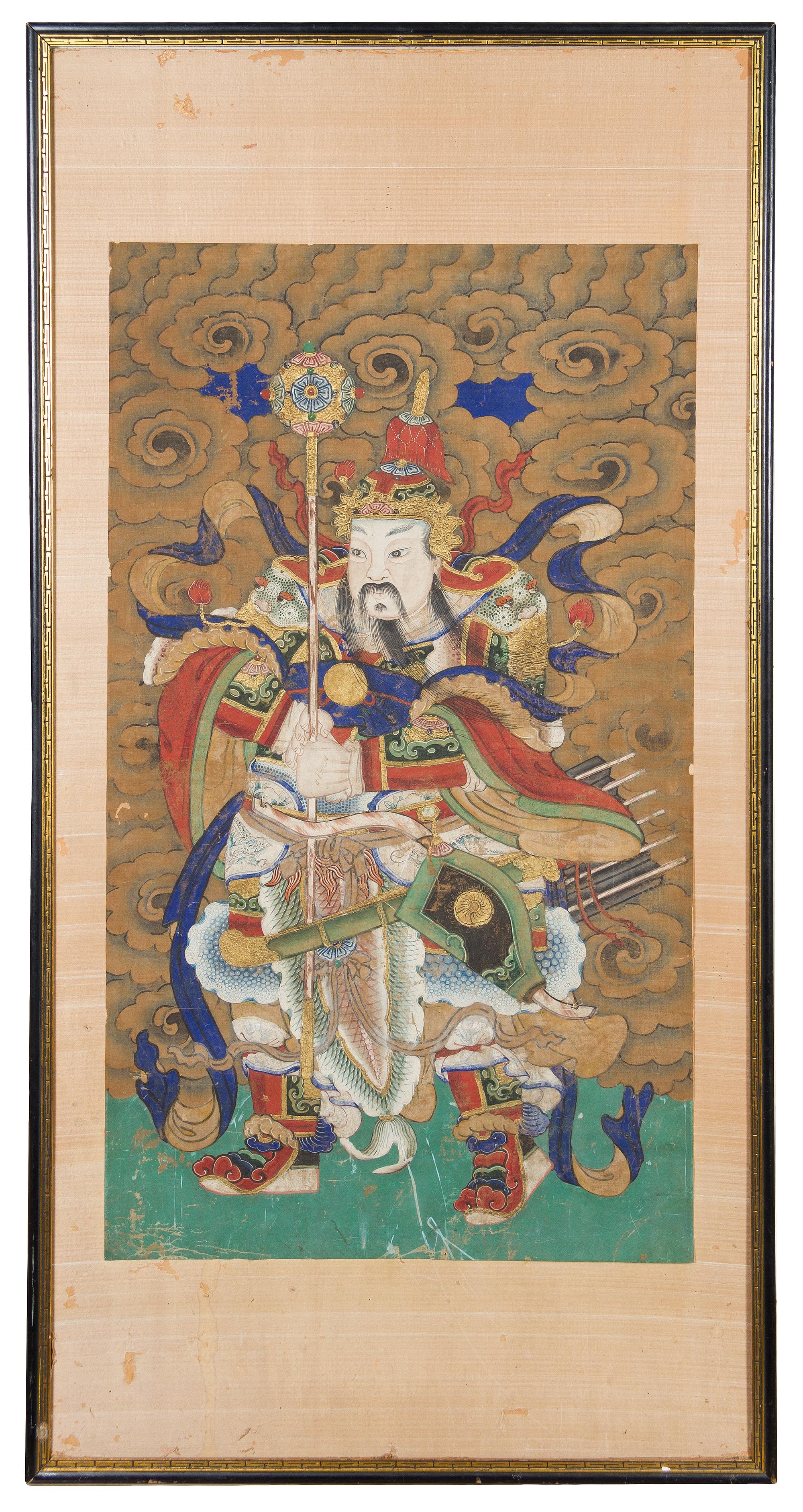 A Chinese Silk Painting Height MING DYNASTY OR LATER 43 x width 25 inches. — MING DYNASTY OR LATER