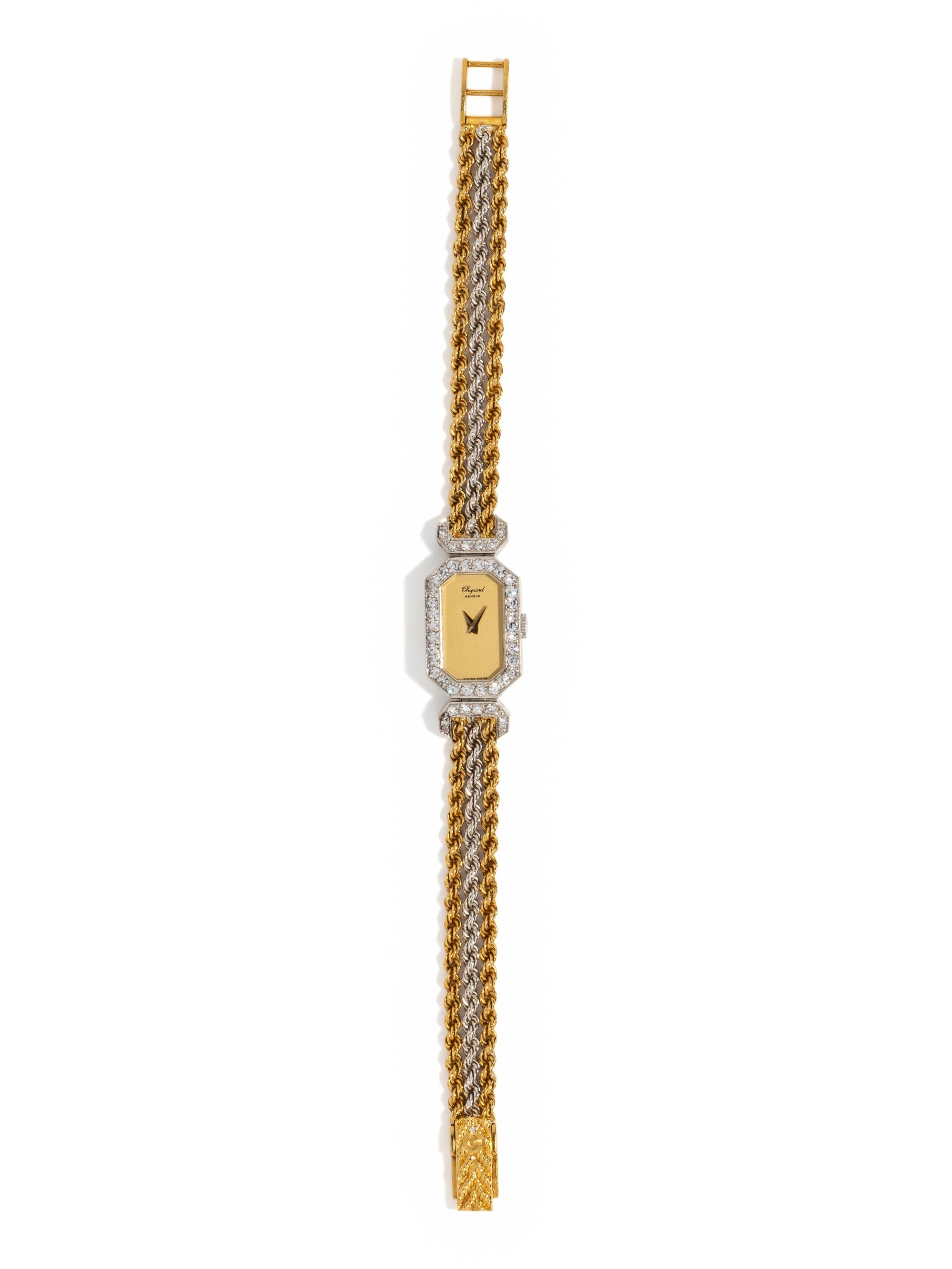 CHOPARD, 18K BICOLOR GOLD AND DIAMOND WATCH
