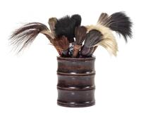A Group of Chinese Calligraphy Brushes and a Brush Pot Length of longest brush 21 1/2 inches. — LATE 19TH/EARLY 20TH CENTURY