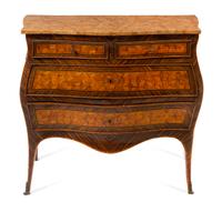 An Italian Parquetry Commode Height 36 x width 39 1/2 x depth 23 1/4 inches. — 18TH/19TH CENTURY