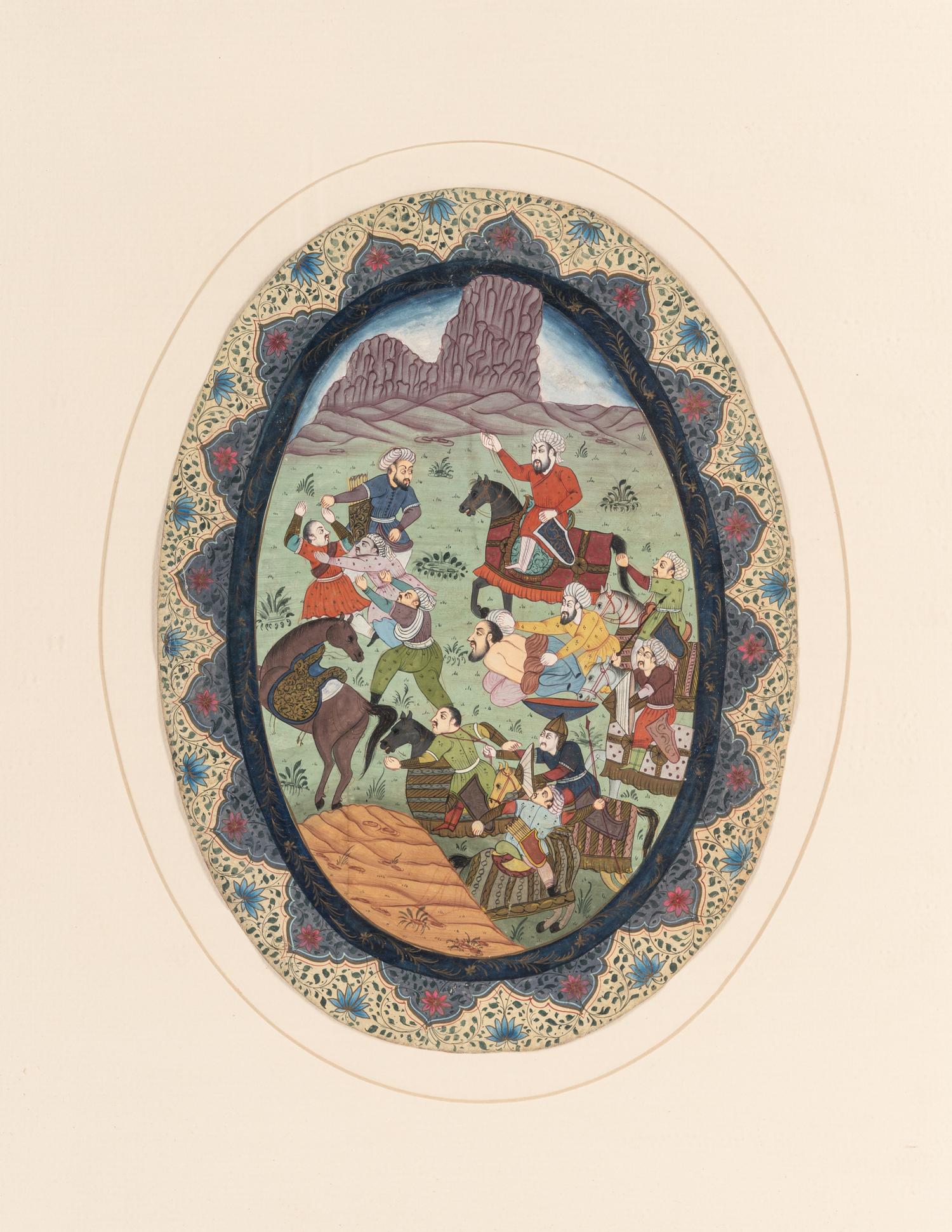 Nine Persian School Miniature Paintings