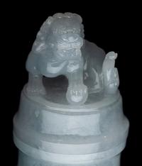 A Translucent Greyish-Celadon Jadeite Covered Vase