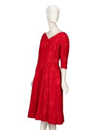 SCAASI, RED LACE DRESS