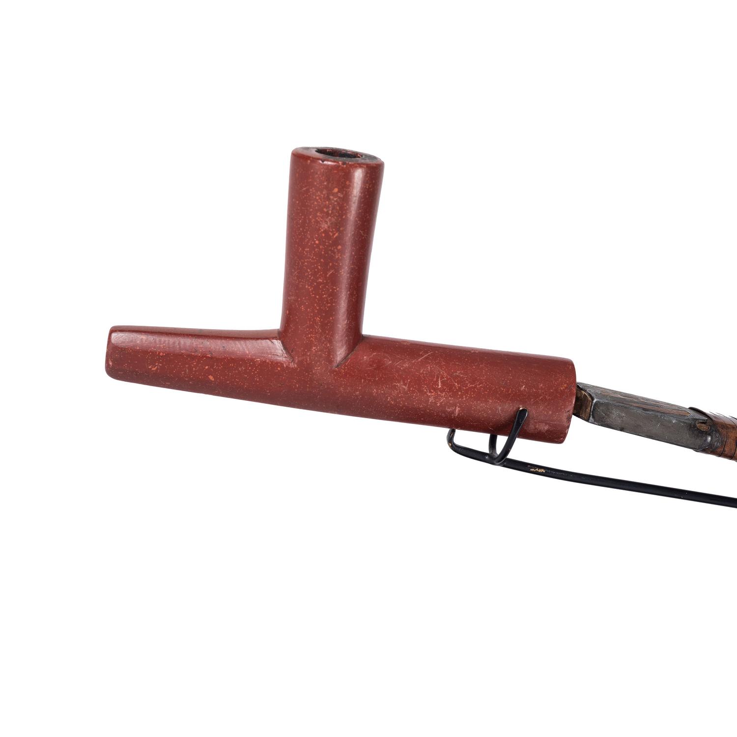 Sioux Calumet Pipe Stem, with Catlinite Bowl