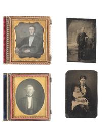 [EARLY PHOTO] 13 daguerreotypes, tintypes, and ambrotype of varying subjects incl. work by Keely.