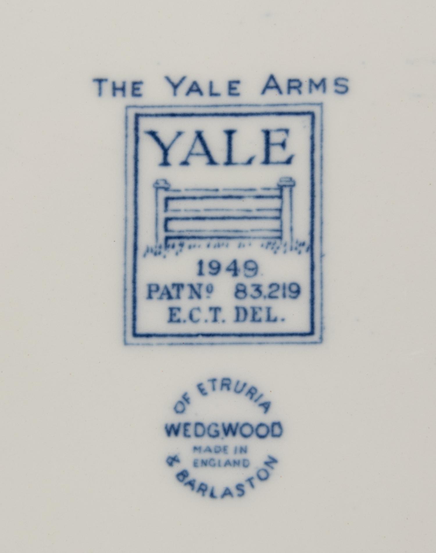 Twelve Wedgwood Salad Plates and Twelve Wedgwood Bread and Butter Plates of Yale University Interest