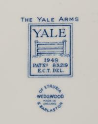 Twelve Wedgwood Salad Plates and Twelve Wedgwood Bread and Butter Plates of Yale University Interest
