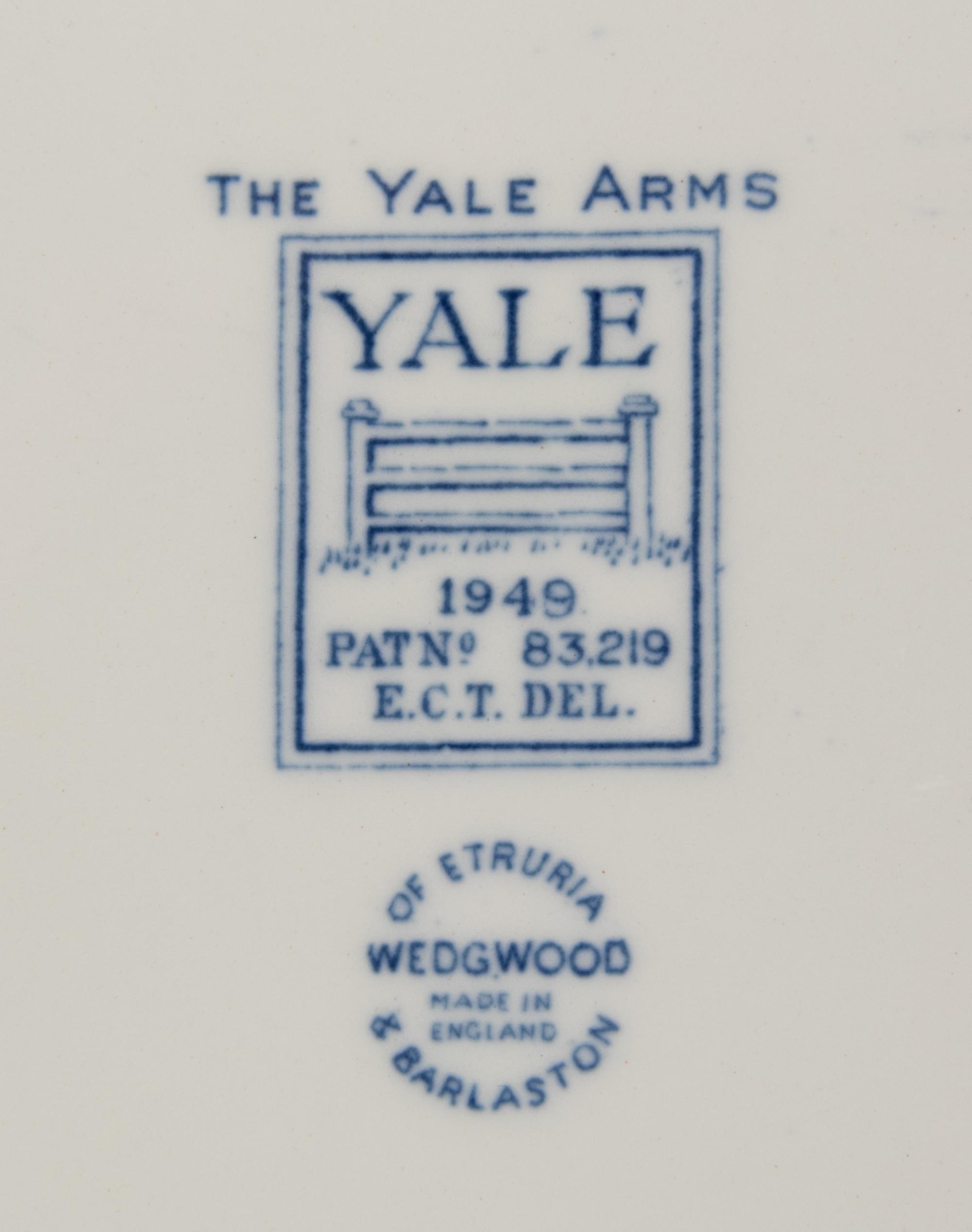 Twelve Wedgwood Salad Plates and Twelve Wedgwood Bread and Butter Plates of Yale University Interest