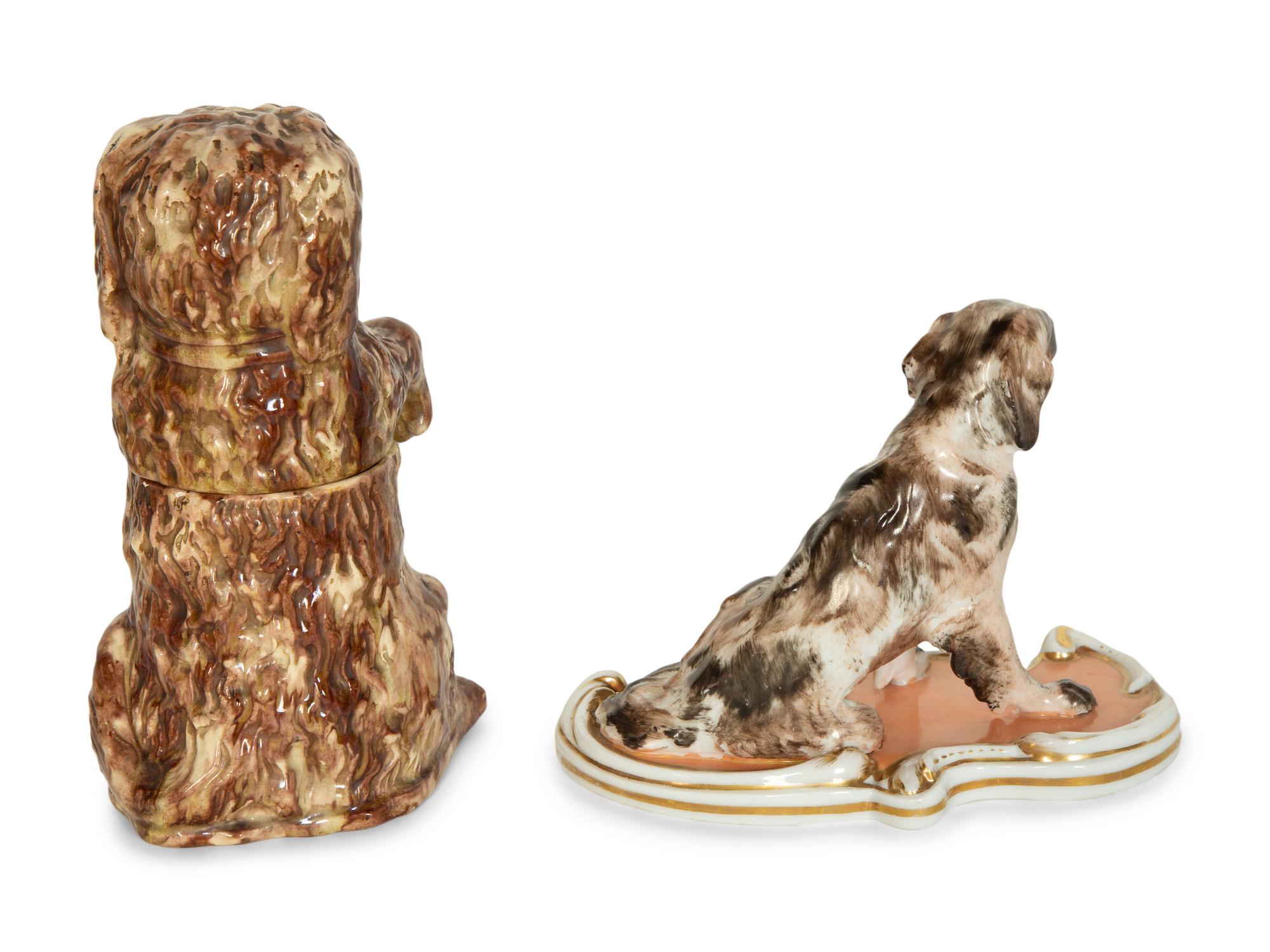 Two Continental Porcelain Models of Dogs